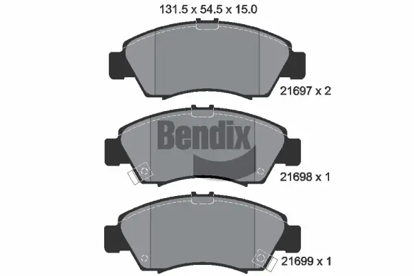 Bremsbelagsatz, Scheibenbremse Vorderachse BENDIX Braking BPD1327
