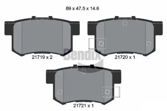 Bremsbelagsatz, Scheibenbremse Hinterachse BENDIX Braking BPD1838 Bild Bremsbelagsatz, Scheibenbremse Hinterachse BENDIX Braking BPD1838