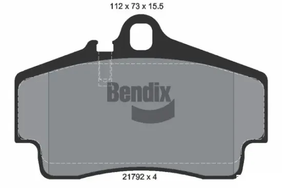 Bremsbelagsatz, Scheibenbremse Hinterachse BENDIX Braking BPD1846 Bild Bremsbelagsatz, Scheibenbremse Hinterachse BENDIX Braking BPD1846