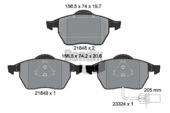 Bremsbelagsatz, Scheibenbremse Vorderachse BENDIX Braking BPD1516 Bild Bremsbelagsatz, Scheibenbremse Vorderachse BENDIX Braking BPD1516