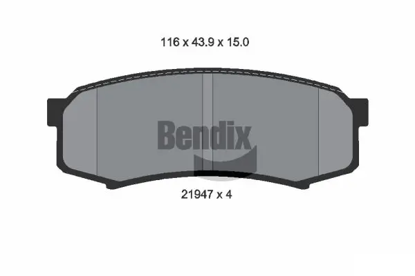 Bremsbelagsatz, Scheibenbremse Hinterachse BENDIX Braking BPD1294
