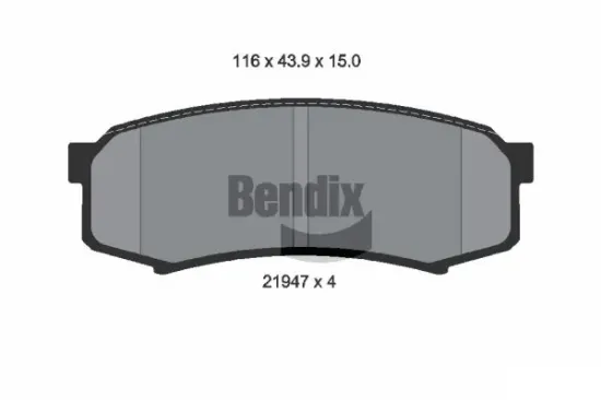 Bremsbelagsatz, Scheibenbremse Hinterachse BENDIX Braking BPD1294 Bild Bremsbelagsatz, Scheibenbremse Hinterachse BENDIX Braking BPD1294