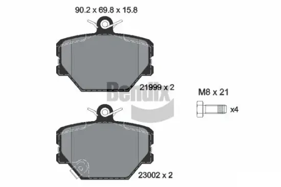 Bremsbelagsatz, Scheibenbremse Vorderachse BENDIX Braking BPD1054 Bild Bremsbelagsatz, Scheibenbremse Vorderachse BENDIX Braking BPD1054