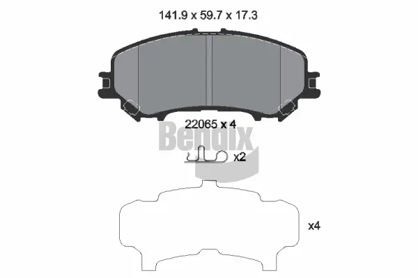 Bremsbelagsatz, Scheibenbremse Vorderachse BENDIX Braking BPD1485