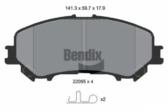 Bremsbelagsatz, Scheibenbremse Vorderachse BENDIX Braking BPD1083 Bild Bremsbelagsatz, Scheibenbremse Vorderachse BENDIX Braking BPD1083