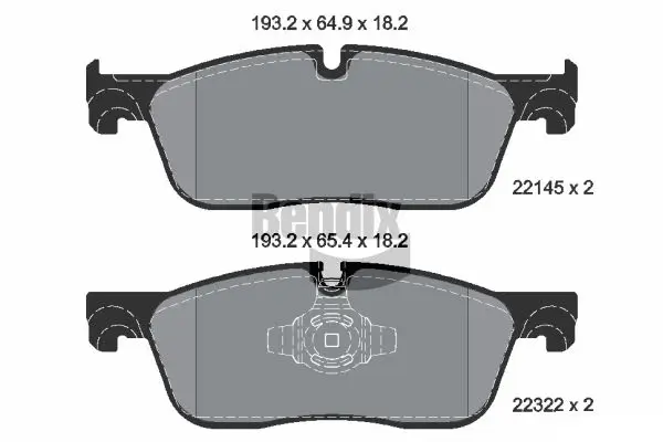 Bremsbelagsatz, Scheibenbremse Vorderachse BENDIX Braking BPD1874