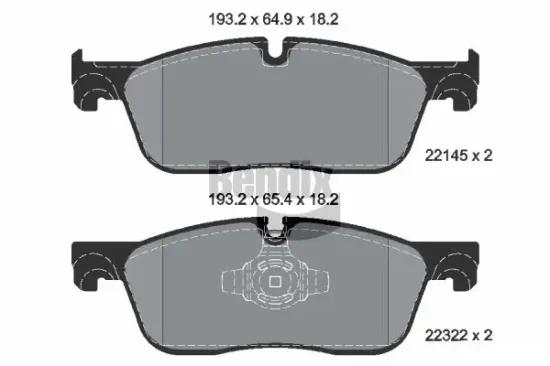 Bremsbelagsatz, Scheibenbremse Vorderachse BENDIX Braking BPD1874 Bild Bremsbelagsatz, Scheibenbremse Vorderachse BENDIX Braking BPD1874