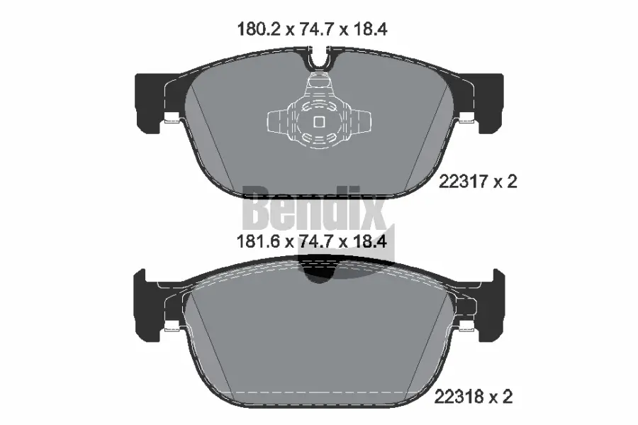 Bremsbelagsatz, Scheibenbremse Vorderachse BENDIX Braking BPD1428