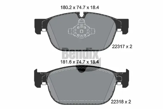 Bremsbelagsatz, Scheibenbremse Vorderachse BENDIX Braking BPD1428 Bild Bremsbelagsatz, Scheibenbremse Vorderachse BENDIX Braking BPD1428