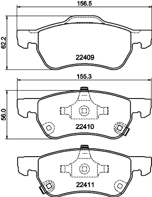 Bremsbelagsatz, Scheibenbremse Vorderachse BENDIX Braking BPD2489 Bild Bremsbelagsatz, Scheibenbremse Vorderachse BENDIX Braking BPD2489