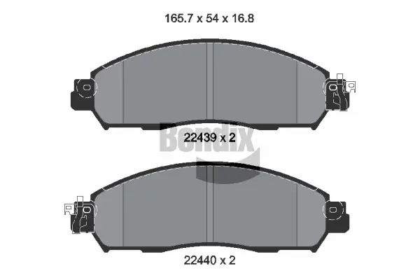 Bremsbelagsatz, Scheibenbremse Vorderachse BENDIX Braking BPD1893