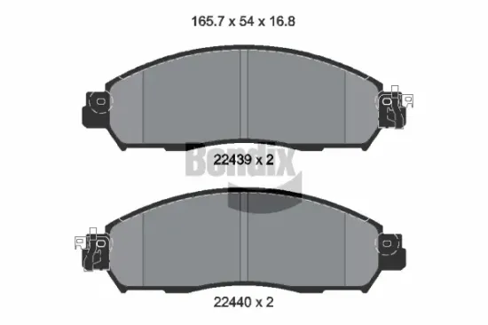 Bremsbelagsatz, Scheibenbremse Vorderachse BENDIX Braking BPD1893 Bild Bremsbelagsatz, Scheibenbremse Vorderachse BENDIX Braking BPD1893