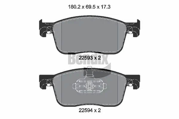 Bremsbelagsatz, Scheibenbremse Vorderachse BENDIX Braking BPD1624