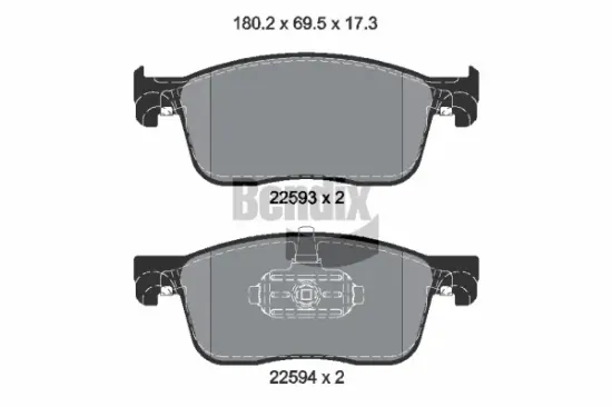 Bremsbelagsatz, Scheibenbremse Vorderachse BENDIX Braking BPD1624 Bild Bremsbelagsatz, Scheibenbremse Vorderachse BENDIX Braking BPD1624
