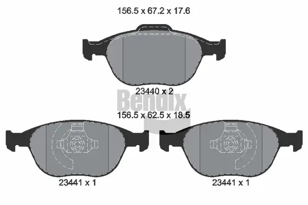 Bremsbelagsatz, Scheibenbremse Vorderachse BENDIX Braking BPD1198