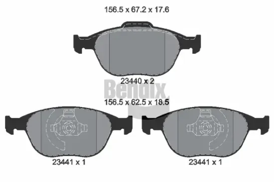 Bremsbelagsatz, Scheibenbremse Vorderachse BENDIX Braking BPD1198 Bild Bremsbelagsatz, Scheibenbremse Vorderachse BENDIX Braking BPD1198