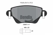 Bremsbelagsatz, Scheibenbremse Hinterachse BENDIX Braking BPD1371