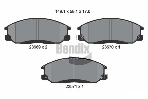 Bremsbelagsatz, Scheibenbremse Vorderachse BENDIX Braking BPD1367
