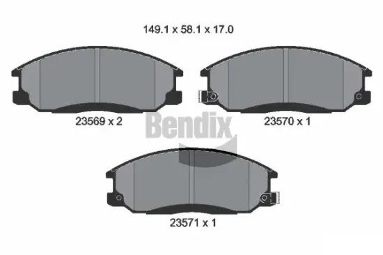 Bremsbelagsatz, Scheibenbremse Vorderachse BENDIX Braking BPD1367 Bild Bremsbelagsatz, Scheibenbremse Vorderachse BENDIX Braking BPD1367