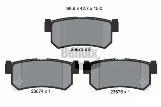 Bremsbelagsatz, Scheibenbremse Hinterachse BENDIX Braking BPD2026 Bild Bremsbelagsatz, Scheibenbremse Hinterachse BENDIX Braking BPD2026