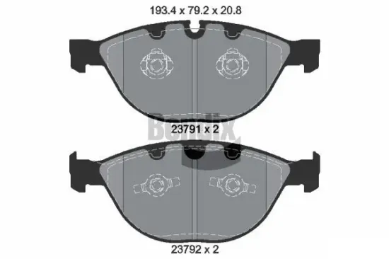 Bremsbelagsatz, Scheibenbremse Vorderachse BENDIX Braking BPD2047 Bild Bremsbelagsatz, Scheibenbremse Vorderachse BENDIX Braking BPD2047