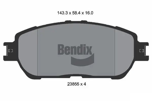 Bremsbelagsatz, Scheibenbremse Vorderachse BENDIX Braking BPD2056