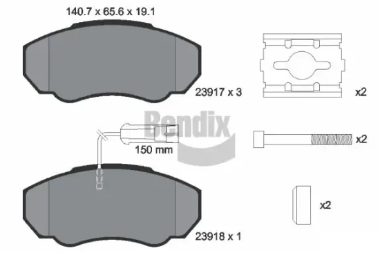 Bremsbelagsatz, Scheibenbremse BENDIX Braking BPD1161 Bild Bremsbelagsatz, Scheibenbremse BENDIX Braking BPD1161