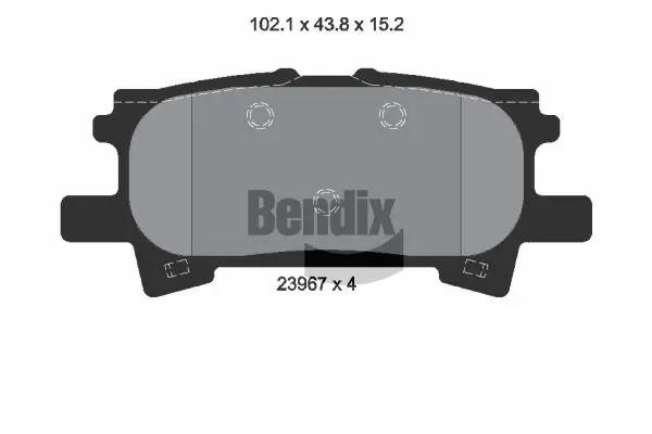 Bremsbelagsatz, Scheibenbremse Hinterachse BENDIX Braking BPD2071