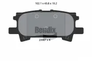 Bremsbelagsatz, Scheibenbremse Hinterachse BENDIX Braking BPD2071