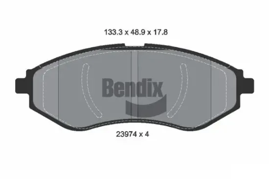 Bremsbelagsatz, Scheibenbremse Vorderachse BENDIX Braking BPD1347 Bild Bremsbelagsatz, Scheibenbremse Vorderachse BENDIX Braking BPD1347
