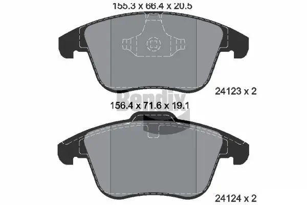 Bremsbelagsatz, Scheibenbremse Vorderachse BENDIX Braking BPD1093