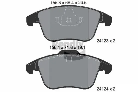 Bremsbelagsatz, Scheibenbremse Vorderachse BENDIX Braking BPD1093 Bild Bremsbelagsatz, Scheibenbremse Vorderachse BENDIX Braking BPD1093