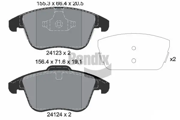 Bremsbelagsatz, Scheibenbremse Vorderachse BENDIX Braking BPD1404