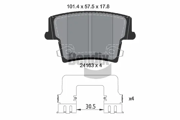 Bremsbelagsatz, Scheibenbremse Hinterachse BENDIX Braking BPD2100