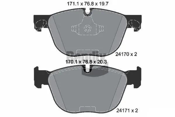Bremsbelagsatz, Scheibenbremse Vorderachse BENDIX Braking BPD1240