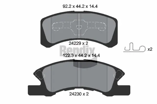 Bremsbelagsatz, Scheibenbremse Vorderachse BENDIX Braking BPD2108