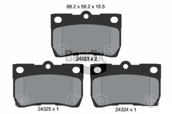 Bremsbelagsatz, Scheibenbremse Hinterachse BENDIX Braking BPD2128 Bild Bremsbelagsatz, Scheibenbremse Hinterachse BENDIX Braking BPD2128