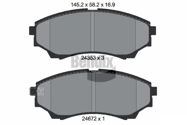 Bremsbelagsatz, Scheibenbremse Vorderachse BENDIX Braking BPD2137