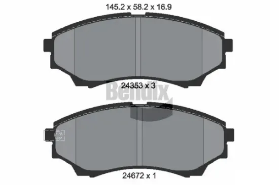 Bremsbelagsatz, Scheibenbremse Vorderachse BENDIX Braking BPD2137 Bild Bremsbelagsatz, Scheibenbremse Vorderachse BENDIX Braking BPD2137