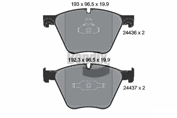 Bremsbelagsatz, Scheibenbremse Vorderachse BENDIX Braking BPD2149