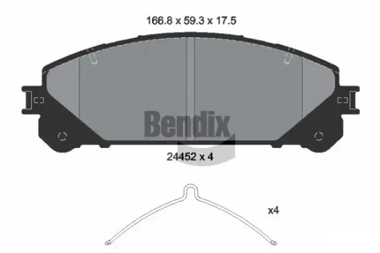 Bremsbelagsatz, Scheibenbremse Vorderachse BENDIX Braking BPD1488 Bild Bremsbelagsatz, Scheibenbremse Vorderachse BENDIX Braking BPD1488