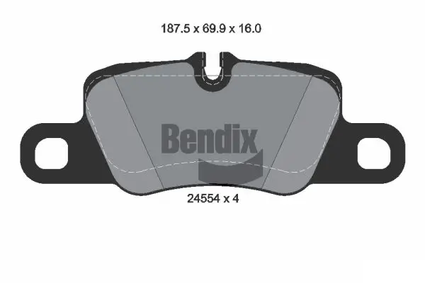 Bremsbelagsatz, Scheibenbremse Hinterachse BENDIX Braking BPD2170