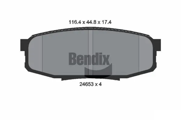 Bremsbelagsatz, Scheibenbremse Hinterachse BENDIX Braking BPD2181