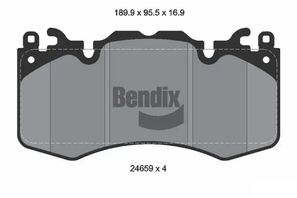 Bremsbelagsatz, Scheibenbremse Vorderachse BENDIX Braking BPD2182