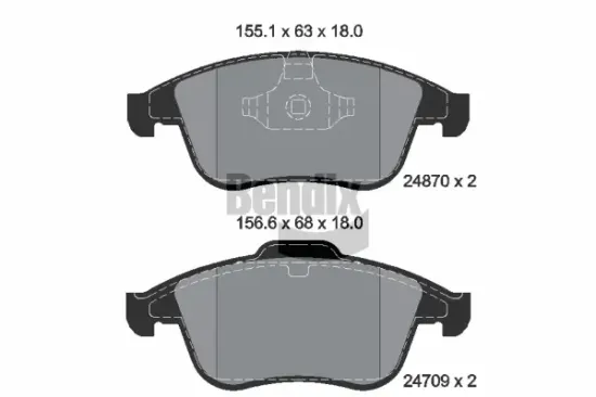 Bremsbelagsatz, Scheibenbremse Vorderachse BENDIX Braking BPD2203 Bild Bremsbelagsatz, Scheibenbremse Vorderachse BENDIX Braking BPD2203