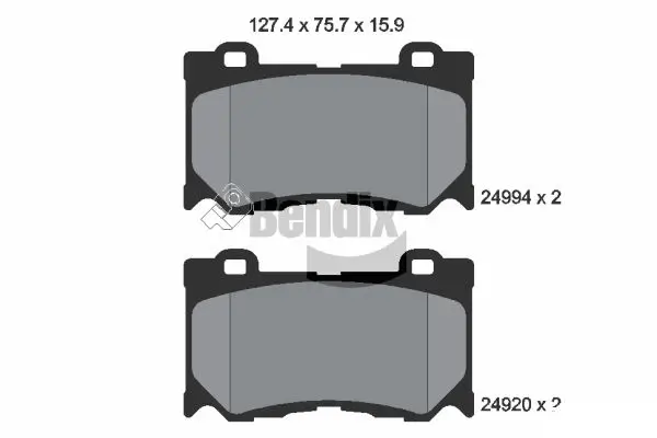 Bremsbelagsatz, Scheibenbremse Vorderachse BENDIX Braking BPD2213