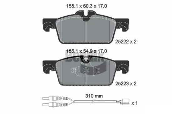 Bremsbelagsatz, Scheibenbremse Vorderachse BENDIX Braking BPD1125 Bild Bremsbelagsatz, Scheibenbremse Vorderachse BENDIX Braking BPD1125