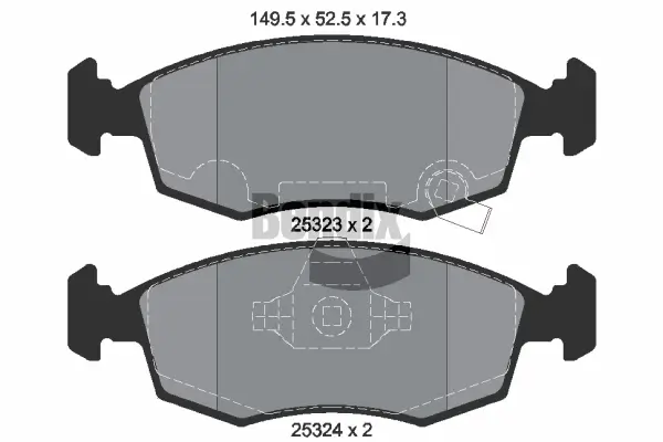 Bremsbelagsatz, Scheibenbremse Vorderachse BENDIX Braking BPD1018