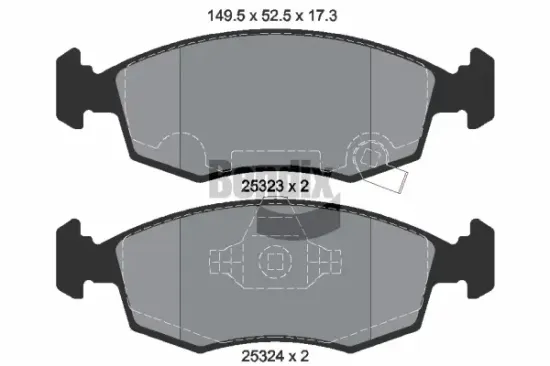 Bremsbelagsatz, Scheibenbremse Vorderachse BENDIX Braking BPD1018 Bild Bremsbelagsatz, Scheibenbremse Vorderachse BENDIX Braking BPD1018