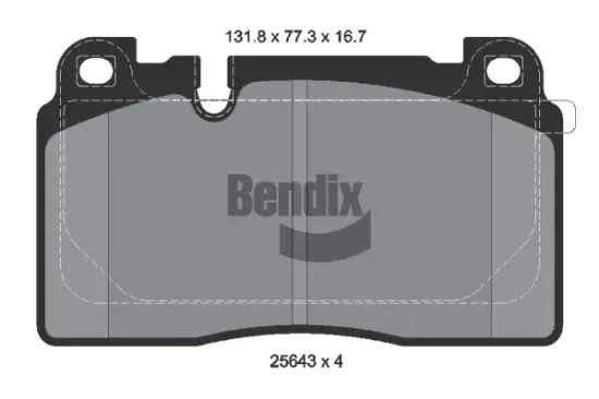 Bremsbelagsatz, Scheibenbremse Vorderachse BENDIX Braking BPD1374 Bild Bremsbelagsatz, Scheibenbremse Vorderachse BENDIX Braking BPD1374